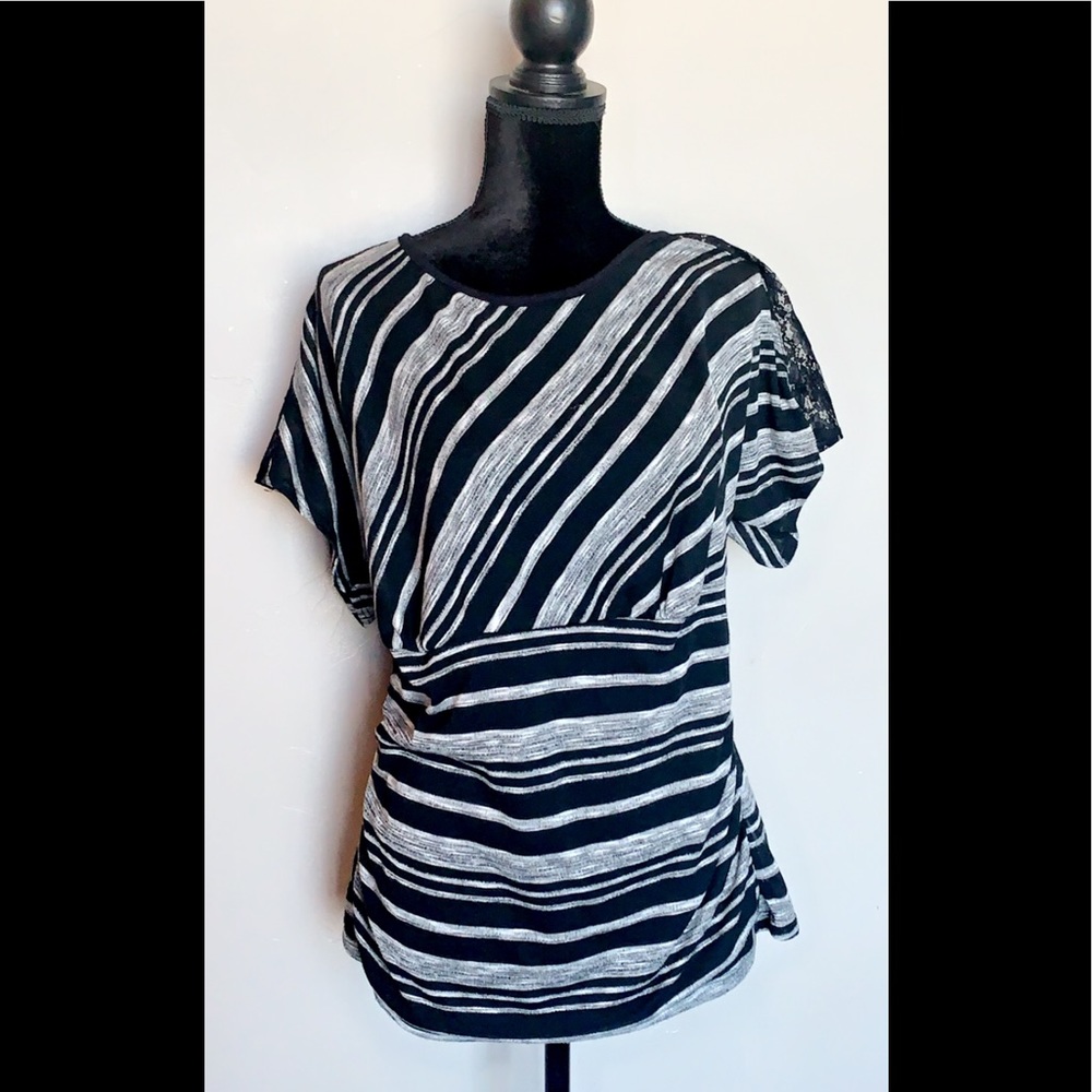 Black and Gray striped blouse